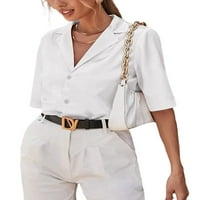 Caitzr ljetna ženska bluza V-izrez s jednom grudima s kratkim rukavom kratkim rukavima