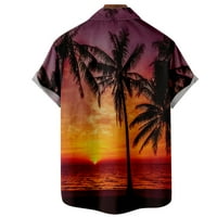 Dječaci i muškarci majice Havajske majice za muške majice, multikolor zalazak sunca Palm Beach casual