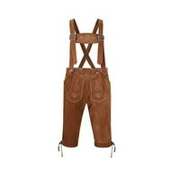-More muške pantalone Oktoberfest hlače Faux kožne vintage vezene hlače sa džepom