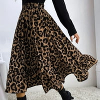 Ženske suknje Dama Duge haljina Torba Leopard Print High Squik patent zatvarača Jesen zima Suknja