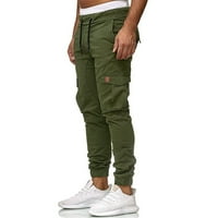 Teretne hlače za muškarce Muškarci Ležerne prilike, Casual Elastic Joggings Sport Solid Baggy džepovi