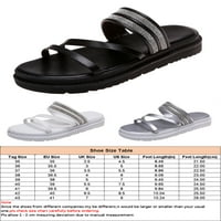 Sanviglor Womens slajdes papuče za Rhinestones Slip na sandale za platforme Ljeto ugodno lagano klizač Sandal Nensip Otvoreni prsti srebrni 7,5
