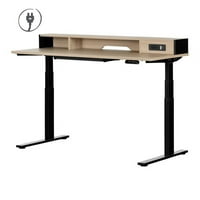 Podesivi visinski stolni stol sa ugrađenim električnim šipkom mekim brtnom i crnom bojom