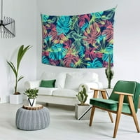Zidna tapiserija, zelena tropska biljka Print zidni dekor tapiserija za spavaću sobu, višebojni