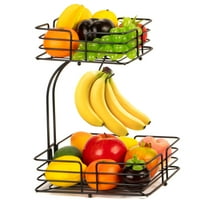 AuLedio Tier Rastavljanje kvadratnih voćnih košara s držačima banane u kuhinji za protupona