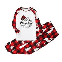 Absuyy roditelj-dijete odijelo za slobodno vrijeme - Božićna kućna odjeća Topla ispisana pidžama dvodijelna