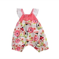 Dojenčad za bebe Girls cvjetni čipkani pamučni pamučni pamučni kombinezoni jednodijelni odjevni odjeća
