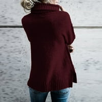 Ženska modna puna dugača dugih rukava Loose Turtleneck pleteni džemper topli dresi za žene za žene