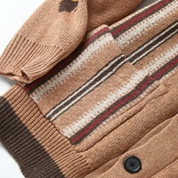 Muški kasutni kaput jaknu tiskani dugih rukava Jednokrevetni vrhovi džep džemper kardigan kaput dugme