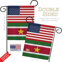 Surinam američki prijateljstvo Garden zastava set x18. Dvostrano dvorište baner