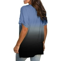 Majice kratkih rukava za žene kratki rukav Bluze Regularne fit T majice Pulover Ties The Thees Gradijent