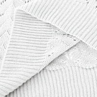 Dukseri pulovenika za žene Seksi, ženski V izrez dugih rukava pletene pletene vrhove odvojite džemper