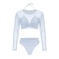 Ženske kupaće kostime Summer Mesh Suspender Bikini Gatchs Mesh Smock Set Travel Holiday Beachwear odjevanje