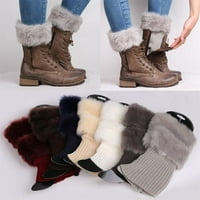 Naturegr Zimske žene Topli Fur Crochet Knit noga za plijen Boot Socks Toppers manšete