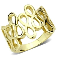Luxe nakit dizajnira ženski jonski pozlaćeni zlatni prsten od nehrđajućeg čelika - veličine