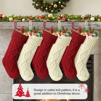 Božićne čarape Veliki pleteni božićni čarape Kamin Viseći čarape Božićni odmor Dekoracija