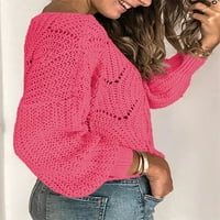 Alvaq žene izdužene pletene pulover džempere slatka elegantna džemper s dugim rukavima