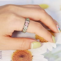 Spinner prsten, fidget anksiozni prsten od nehrđajućeg čelika Moon Star Ring za žene Veličina 6-10