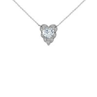 Dijamantni personalizirani kamen i ogrlica u obliku srca u srebru sterlinga: ružičasta cirkonija 20