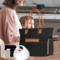 Luxja pumpa za grudi sa džepovima za hladniju torbu i laptop, kožne ručke torbe za pumpnu grudi za radne