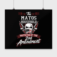 Prezime Matos Poster - Domaćinstvo zaštićeno 2. drugom Amandmanom - Personalizirani ljubitelji pištolja