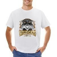 Wild Cats Sport Team Vintage Majica Muške pamučne klasične Crewneck kratki rukav Ties Unise Black M