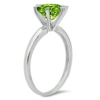 3CT okrugli rez zeleni prirodni peridot 14k bijelo zlatni godišnjica za angažman prsten veličine 7