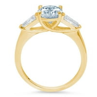 2. CT sjajan ovalni rez čist simulirani dijamant 18k žuto zlato tromjesečni prsten sz 9.25
