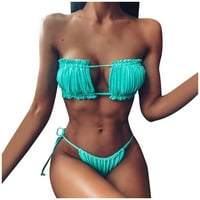 Lopecy-Sta Žene Ruched Hollow Sexy Bikini Push-up podstavljeni kupaći kostimi kupaći kostimi odjeća