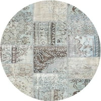 Ahgly Company Machine Persible Okrugli okrugli suvremeni sivi rugini sive prostirke, 7 'Round