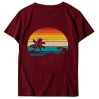 Aurouralne ženske majice kratkih rukava Rainbow Beach tiskana Ljetna majica za bluzu s kratkim rukavima