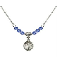 Ogrlica s rodom s plavom rujanskom rodnom mjesecu kamene perle i šarm Saint Samuel