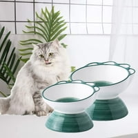 Podignuta zdjelica za hranu, keramika podignuta i nagnuta kućna ljubimca, protiv povraćanja i zaštita kućnih ljubimaca 'bodlji mačka posuđe za mali pas, mačka s masnoćom, mače - zelena