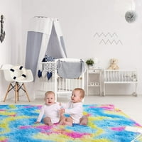 Mekane ravne prostirke Shaggy šareni tepih za plišne površine za dnevni boravak Spavaća soba Dječji