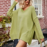 BabySbule plus veličina Ženski džemperi Novi dolasci Žene V-izrez Fashion Plint Solid Boja Seksi pulover