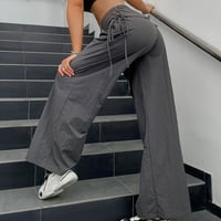Gacuw Teretne hlače Ženske baggy Y2K široke nogu hlače opuštene fit duge hlače salonske pantalone Duks
