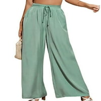 Leuncero Dame Ležerne prilike za odmor Lounge Solid Color pantalone Baggy Loungewear Pant s džepovima
