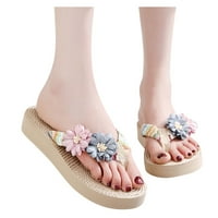Kućni papuče za žene žene tkanje plaže prozračne sandale Početna Sliper Cvijeće Flip-Flops ravne cipele