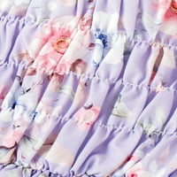 Lamuusaa Baby Girls Ljeto odijelo setovi kratkih rukava Tutu cvjetnih zahtjev sa kopčama