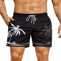 Groanlook muške kratke hlače s džepovima dno prugaste casual ljetne kratke hlače cvjetno tiskanje muške havajske ravne noge labave crtež mens stil-a 2xl