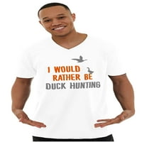 Radije bi bilo patka lov lovac V-izrez T majice muškarci žene brisko brendovi 3x