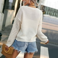 Žene Ležerne modne čvrste šuplje pulover dugih rukava s dugim rukavima vitki tunik Dressy džemper Trendy