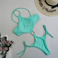 Lilgiuy Fashion Spremanje ženskog seksi haltera set kupaći kostim ženske trake Solid Color Bikini kupaće od plaža