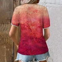 Vrhovi bluza za žene Dressingy Summer Kratki rukav, puloverske majice i bluze Labavi ispis, dame T-majice