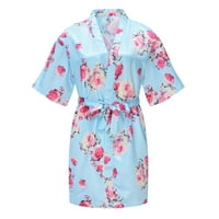 Miluxas Kids Girl cvjetni svileni satenski kimono haljine pidžame za vjenčanje spa zabava ogrtač na