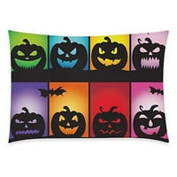 Cartoon Happy Halloween bundeve kućni dekor mjesec noćni šišmir jastučnice na dva strana, mekani poklopac jastuka Case Shams Dekorativni