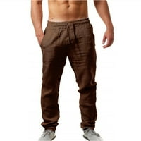 Koaiezne pantalone za muškarce modne muške elastične hlače od pune boje prozračne pamučne labave pantalone