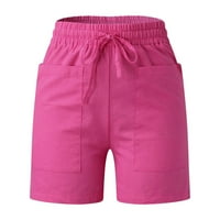 Outfmvch kratke hlače za žene Ljeto nacrtavanje elastičnih struka udobnih kratkih hlača sa džepovima