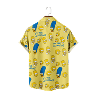 FNYKO muškarci i dječaci Havajska majica Simpsons Regular Fit Casual Chort Chort Chuttle dole Havajska košulja Summer Beachhing Mahuns Poklon za njega
