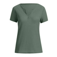 Ženske košulje Ležerne prilike ljetne pletene kratkih rukava TUNIC V-izrez Loops